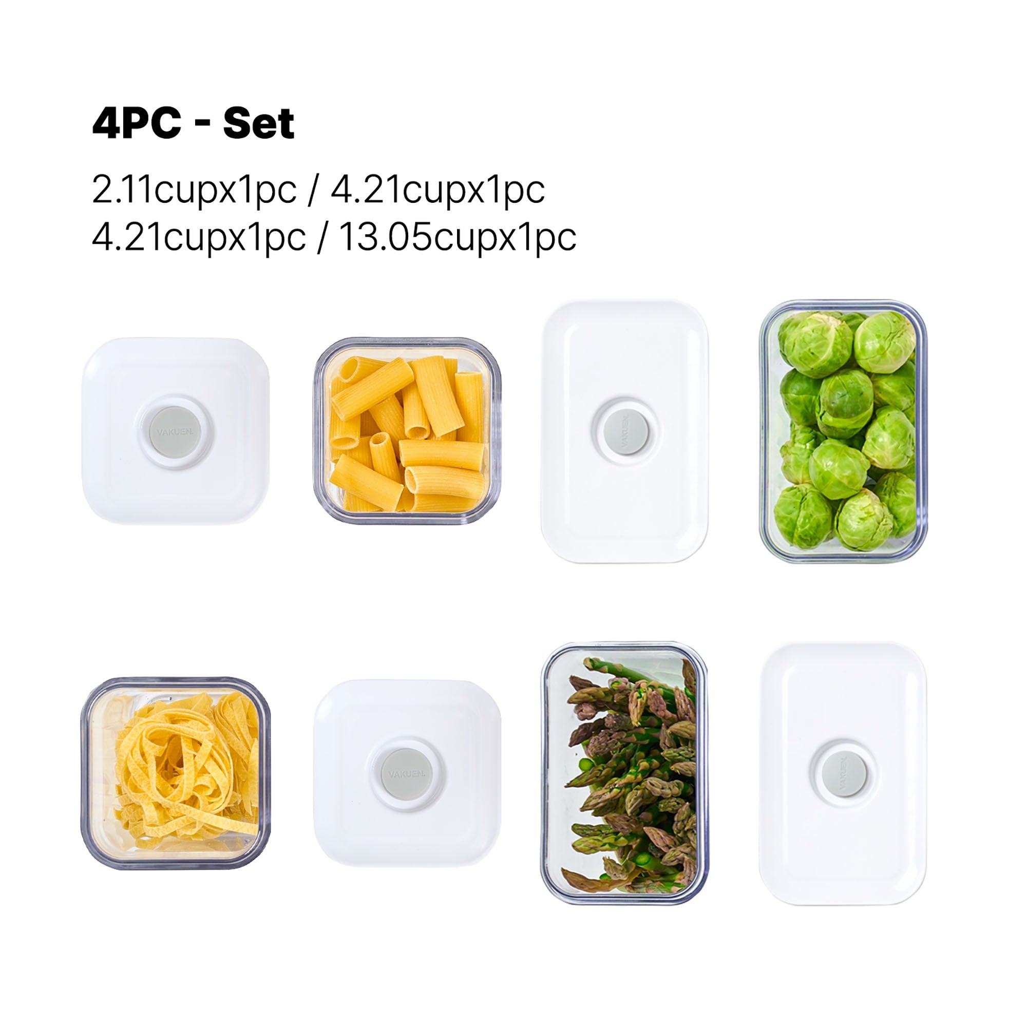 Vacuum Airtight Food Storage Container - 4pc